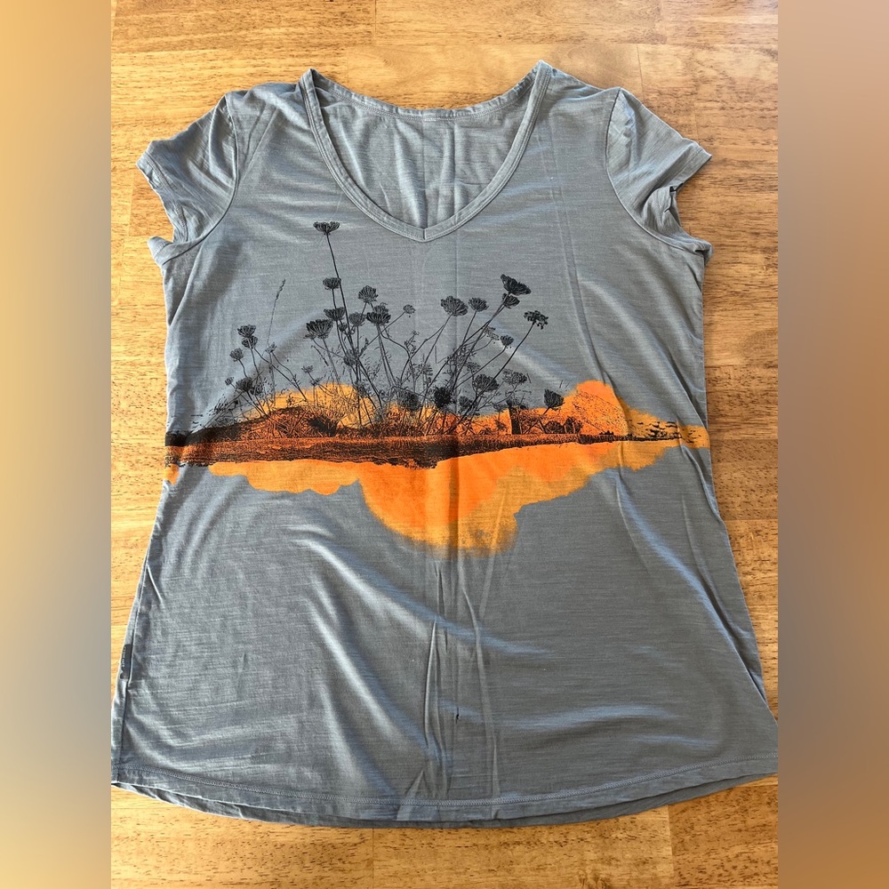 Icebreaker Women's Top in Gray and Orange